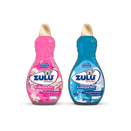 kit 2 Limpadores Zulu Perfumes 1 Talco + 1 Algodão 500 ml