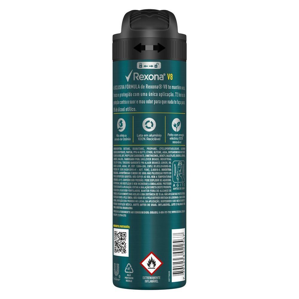 Detalhes do Kit 12 Desodorante Rexona Men Antitranspirante V8 150ml