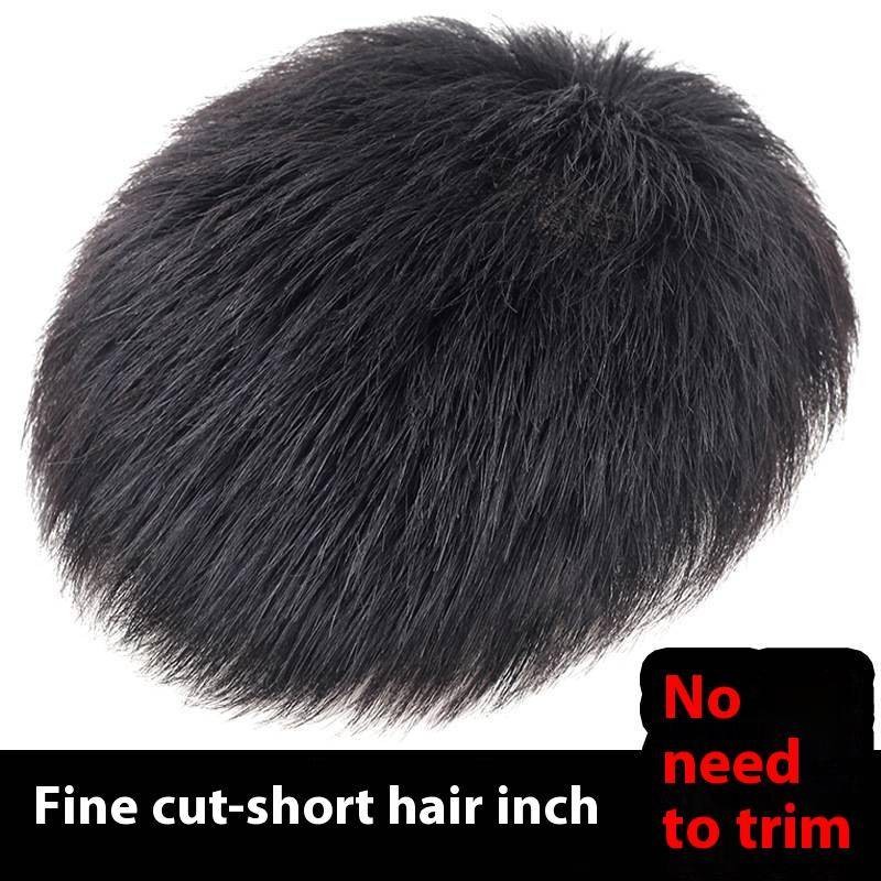100 % Cabelo Humano Peruca Masculina Moda E Estilo Bonito Peça De Respirável Net Substituição Cor Natural Curto Para Homem