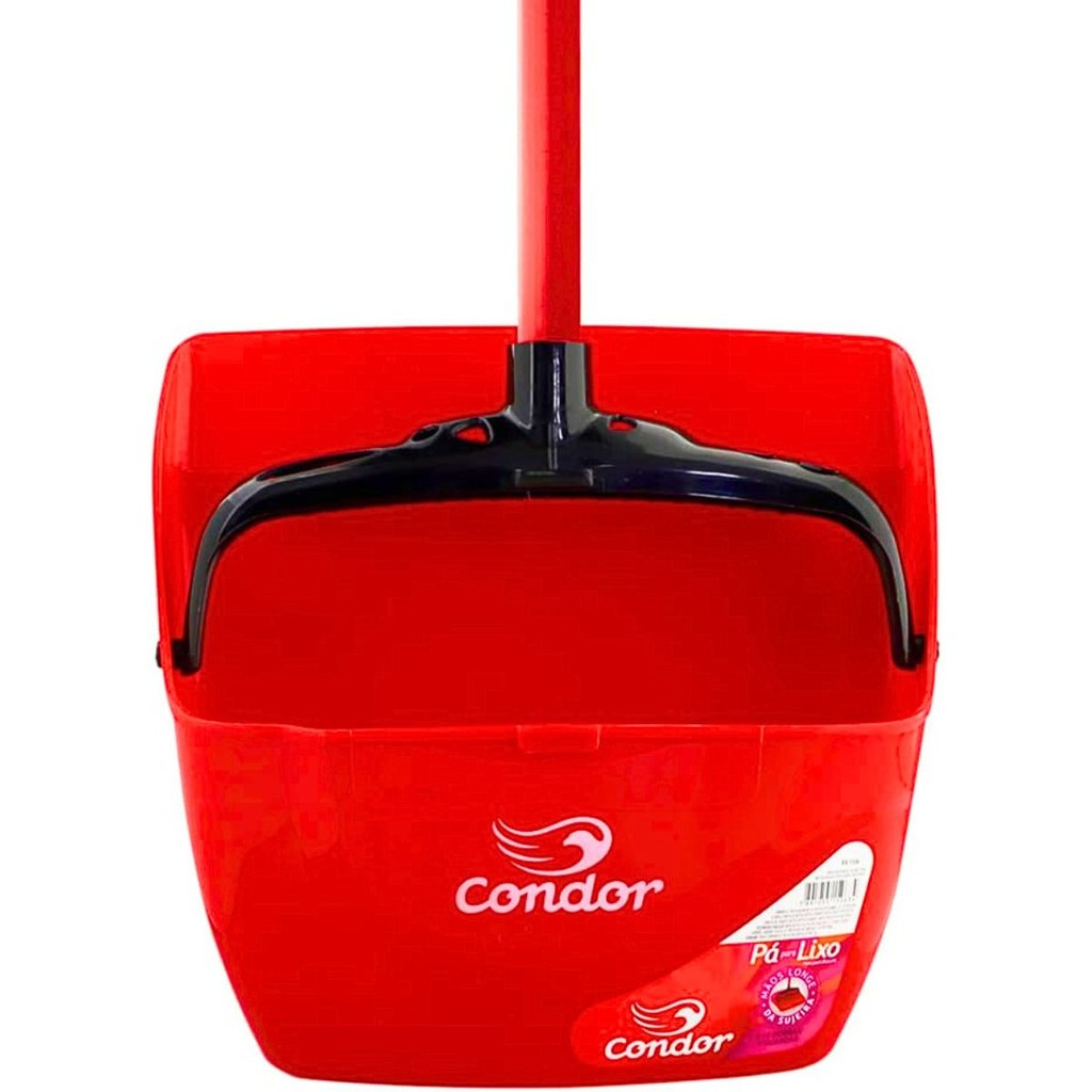 Pá Para Lixo Com Cabo Caçamba Móvel Condor Limpa Cerdas Plástico Limpeza Multiuso Qualidade Condor