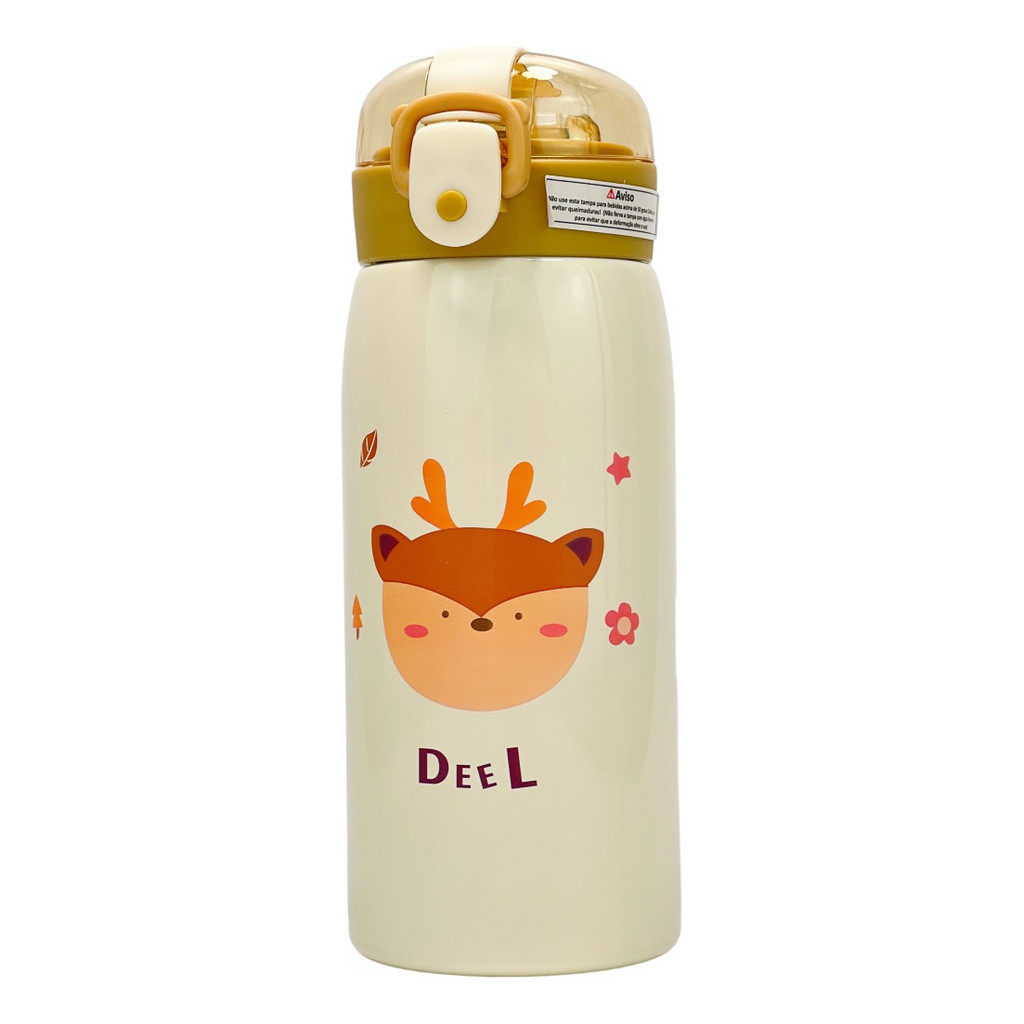 Garrafa Térmica 350ml Escolar Infantil Suco Agua Animais