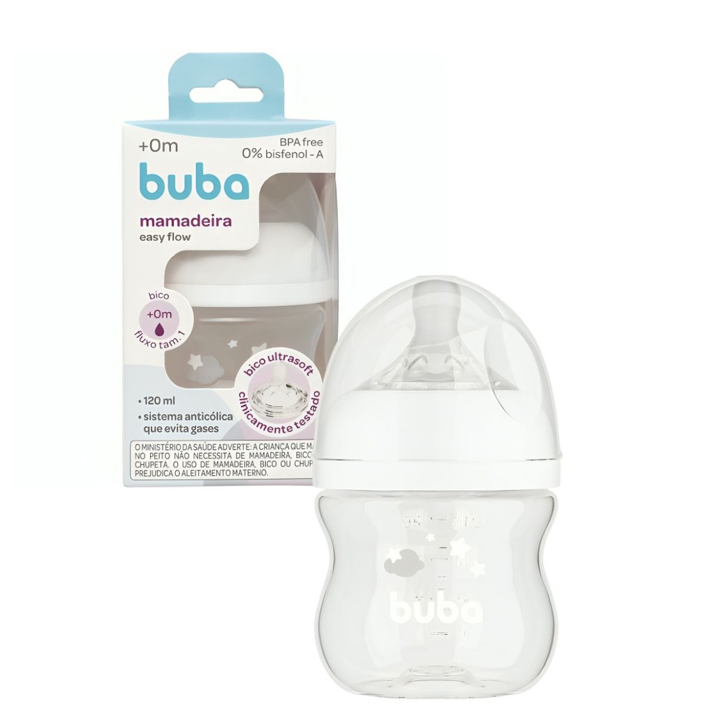 Mamadeira Anticólica Easy Flow Branca 120 ml 17261 - Buba em Oferta na Shopee