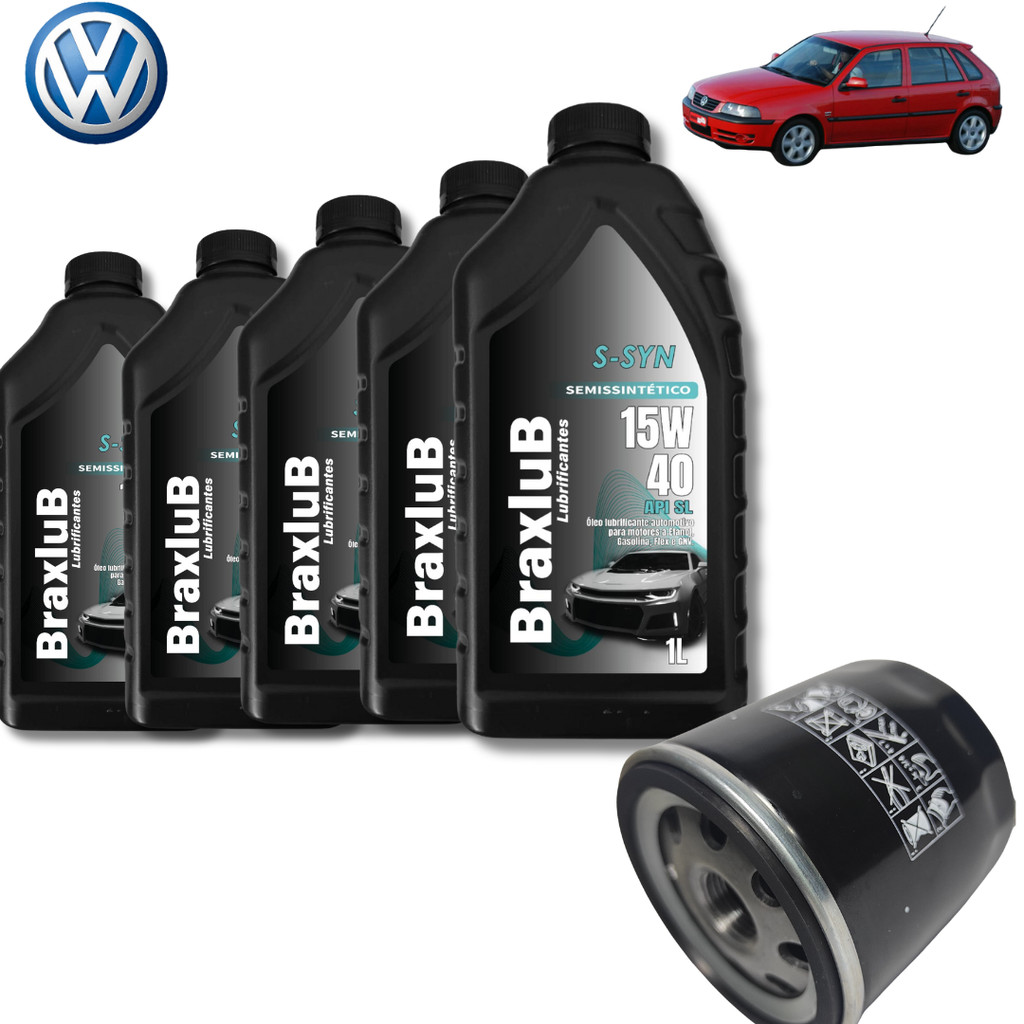 KIT TROCA DE ÓLEO 15W40 +FILTRO (VW) G3 1.0 16V