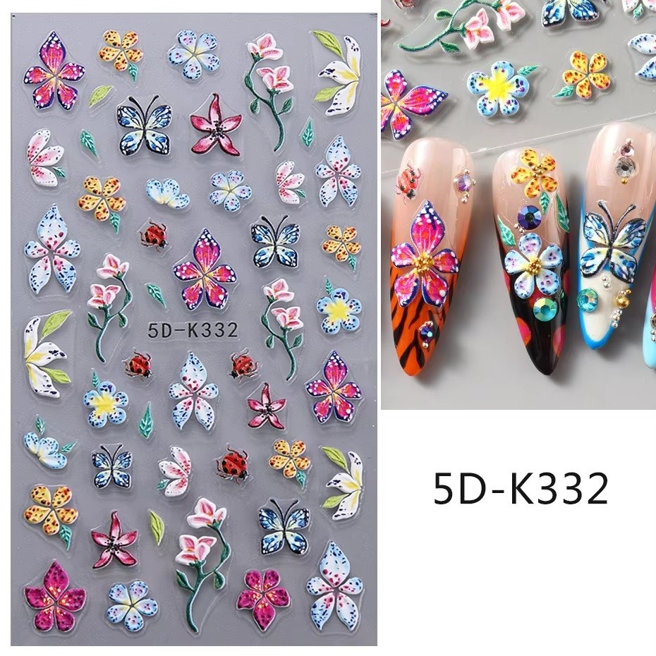5D Floral Etiqueta Do Prego Decalques Pétala Roxa Margarida Decoração Da Arte Acrílico Adesivo Gel Sliders Manicure Aces — imagem 2 de 2