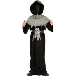 Fantasia Halloween Morte Infantil Túnica Ceifador Com Máscara e Cinto de Terror