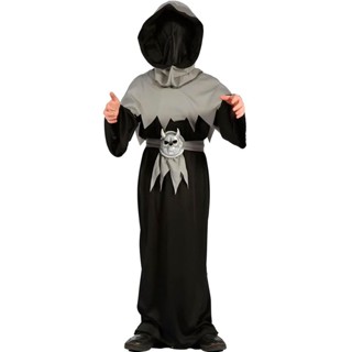 Fantasia Halloween Morte Infantil Túnica Ceifador Com Máscara e Cinto de Terror em Oferta na Shopee