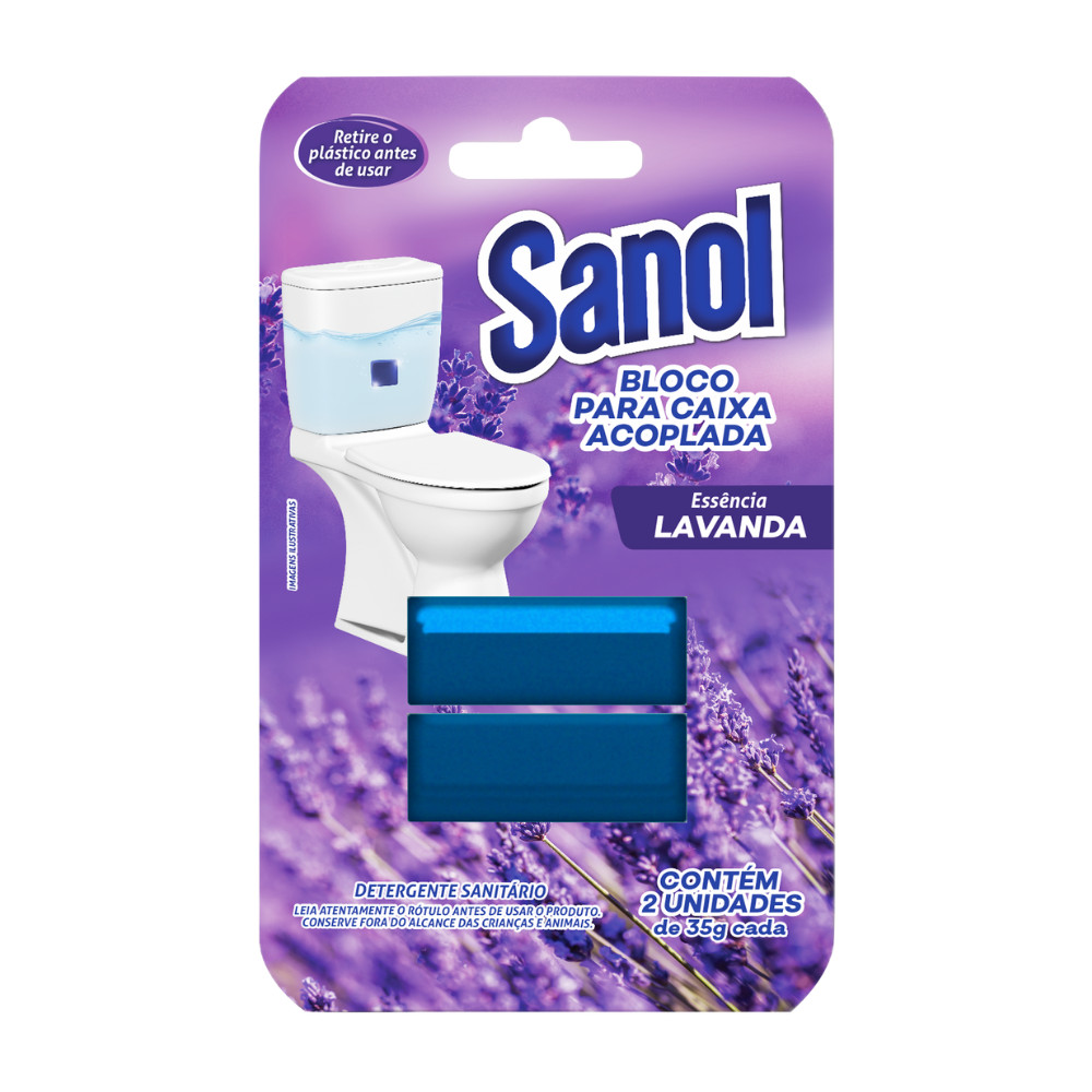 Bloco Sanitário Para Caixa Acoplada Lavanda 2Un Sanol - Home & Living