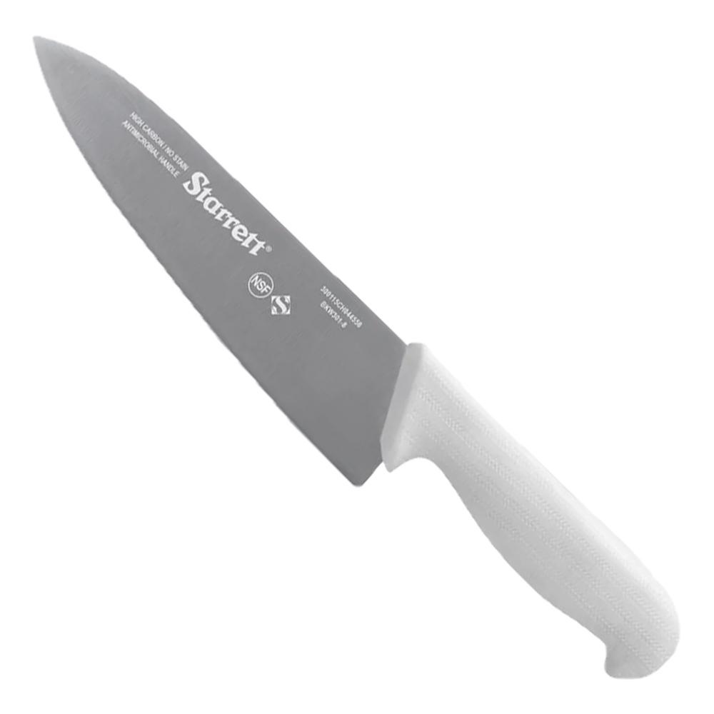 Faca de Carne Para Refile de Mesa Lâmina Triangular Larga 8'' Com Cabo Branco (BKW301-8) - Starrett em Oferta na Shopee