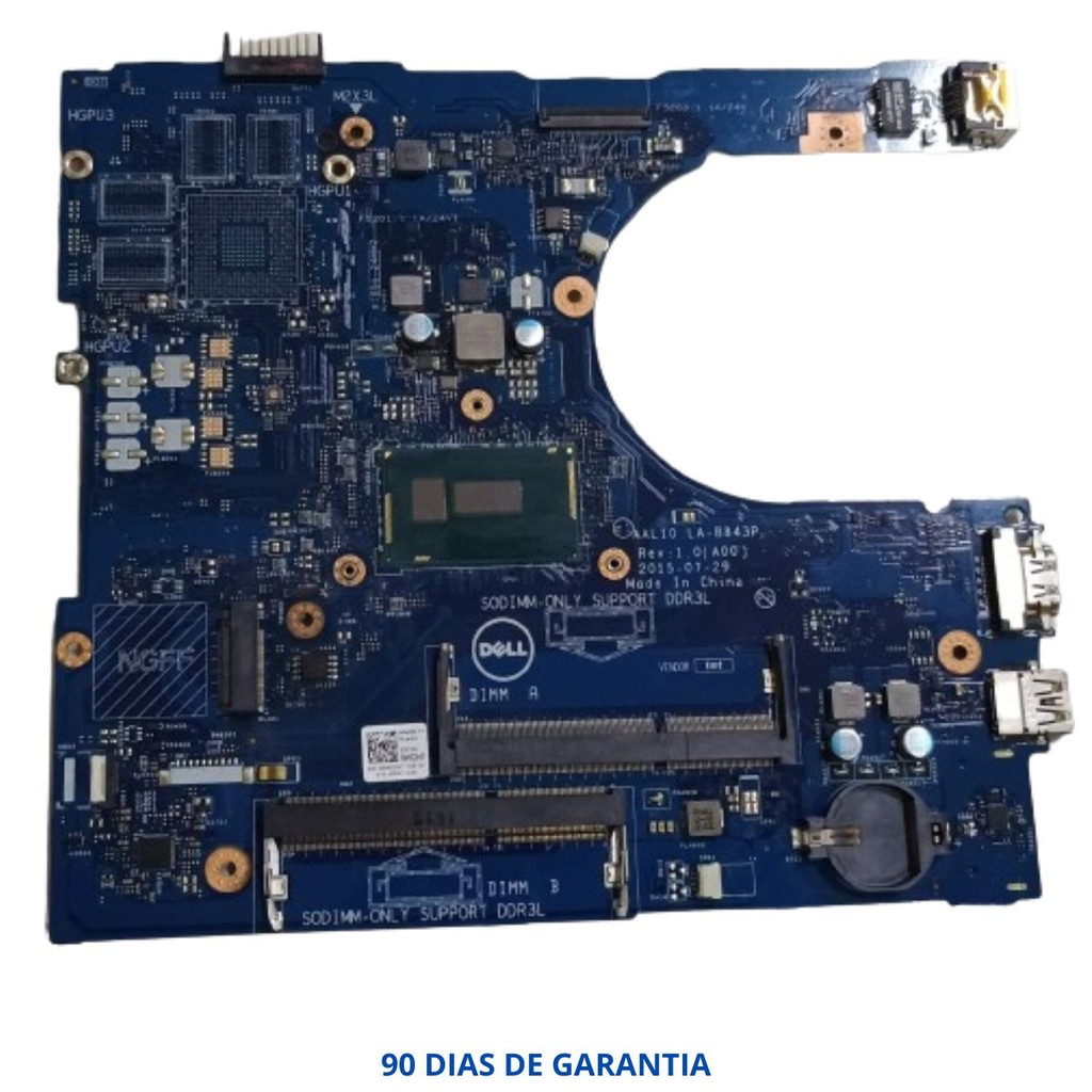 Placa mãe Notebook - DELL AAL10 LA-B843P p/ Vostro 5458/5558/5758 C/I3 5ª