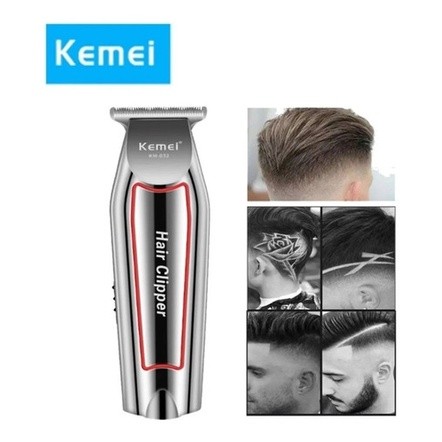 máquina de acabamento cortar cabelo barba barbeador pezinho profissional recarregável kemei KM-032 — imagem 2 de 2
