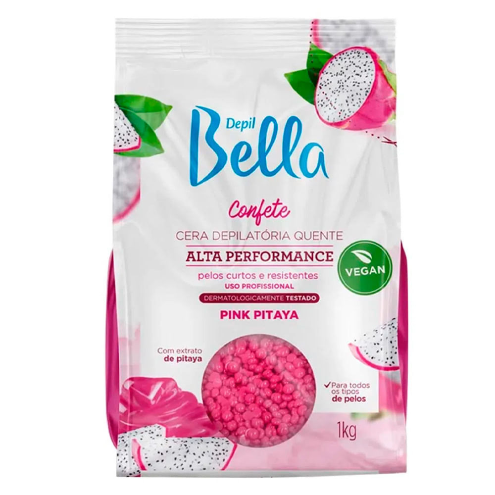 Cera Depilatória Quente Depil Bella Confete Pink Pitaya 1Kg - Beauty