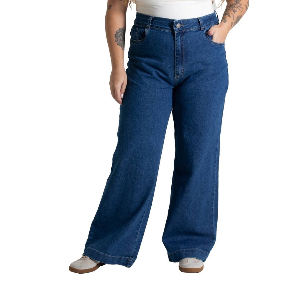 Calça Jeans Sawary Wide Leg Plus Size - 279804 - Women Clothes