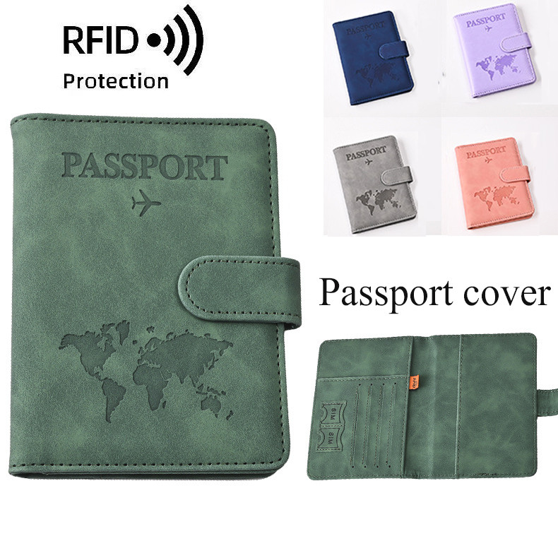 RFID Porta passaporte com capa de proteção RFID Porta passaporte Capa de passaporte Cartão de identidade Cartão de crédi em Oferta na Shopee