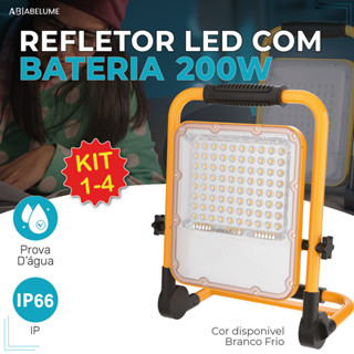 Refletor Holofote Led Pro 200W Com alça antiderrapante Sinalizador Recarregável em Oferta na Shopee