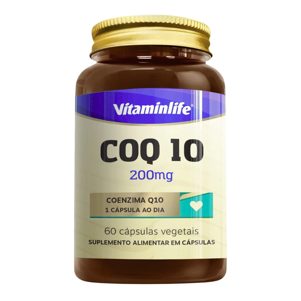 COQ 10 200mg - Coenzima Q10 60 cápsulas vegetais Vitaminlife
