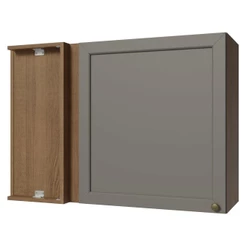 Armário Aéreo de Canto 1 Porta Rustic/Cinza Vik Madesa