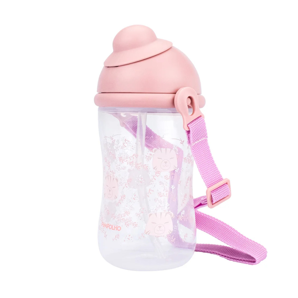 Garrafa com Tampa Retrátil e Cordinha 400ml