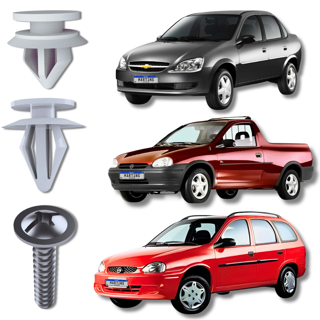 Kit de Grampo Presilha Bucha Parafuso de Fixação do Forro da Porta Dianteira Classic Corsa Corsa Pick- up! Corsa Sedan C