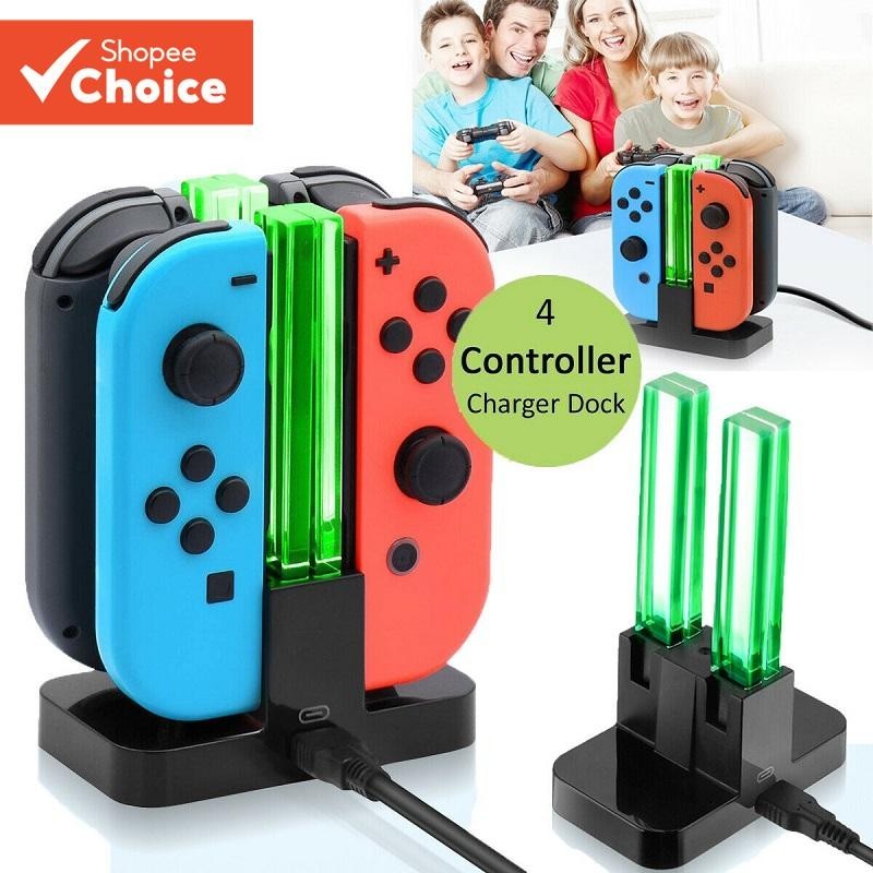 4 Controlador Carregador Indicador LED Estação Doca De Carregamento Para Nitendo Switch Nintendoswitch NS Joy-con Acessó
