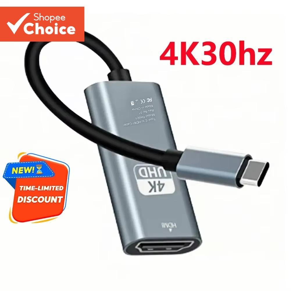 Adaptador 4K 30Hz Type C Para HDMI USB 3.1 HUB HDTV Conversor Cabo De TV PC Laptop