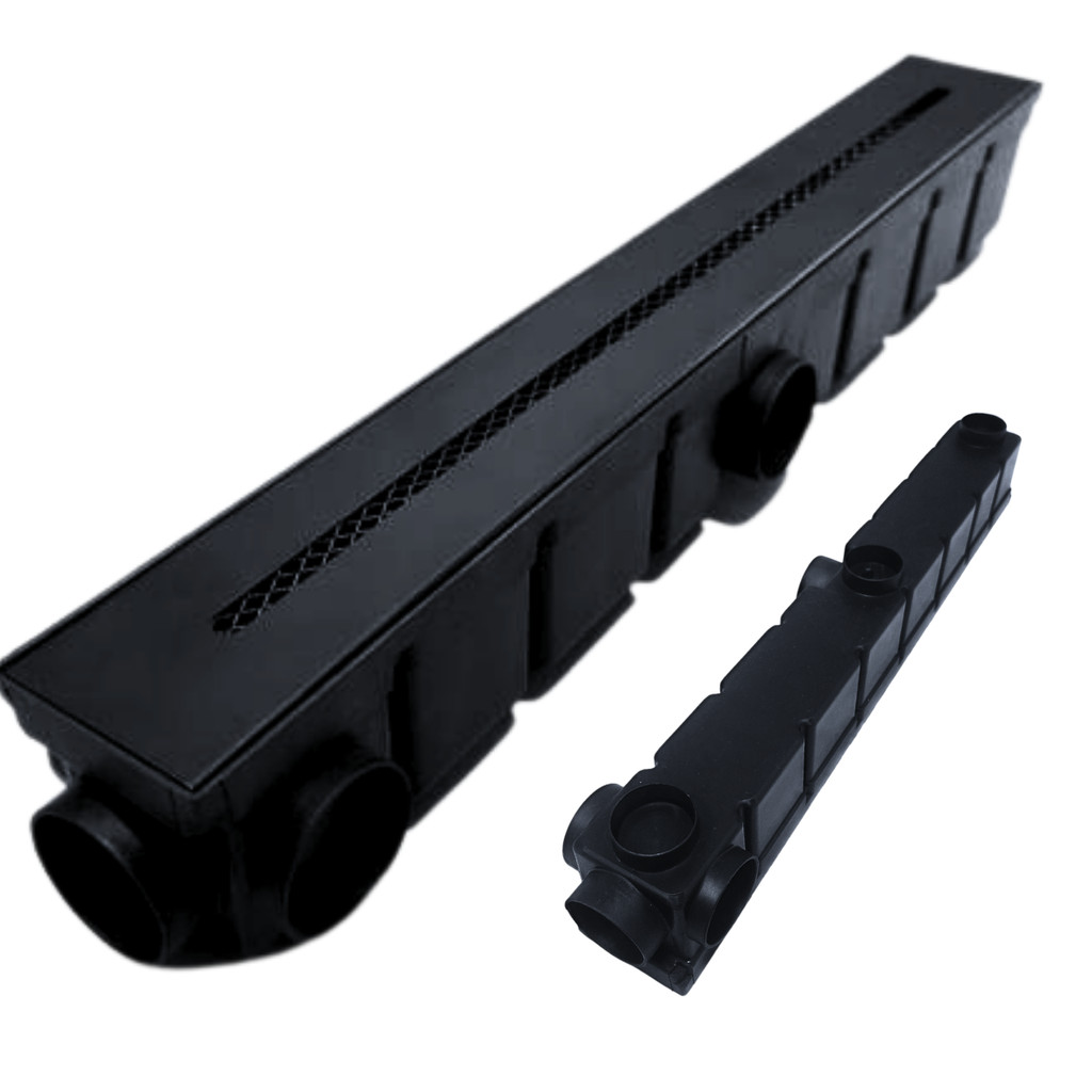 Ralo Linear Multi Saídas 6x50 Aço Preto Ciclope com Tela Anti Insetos