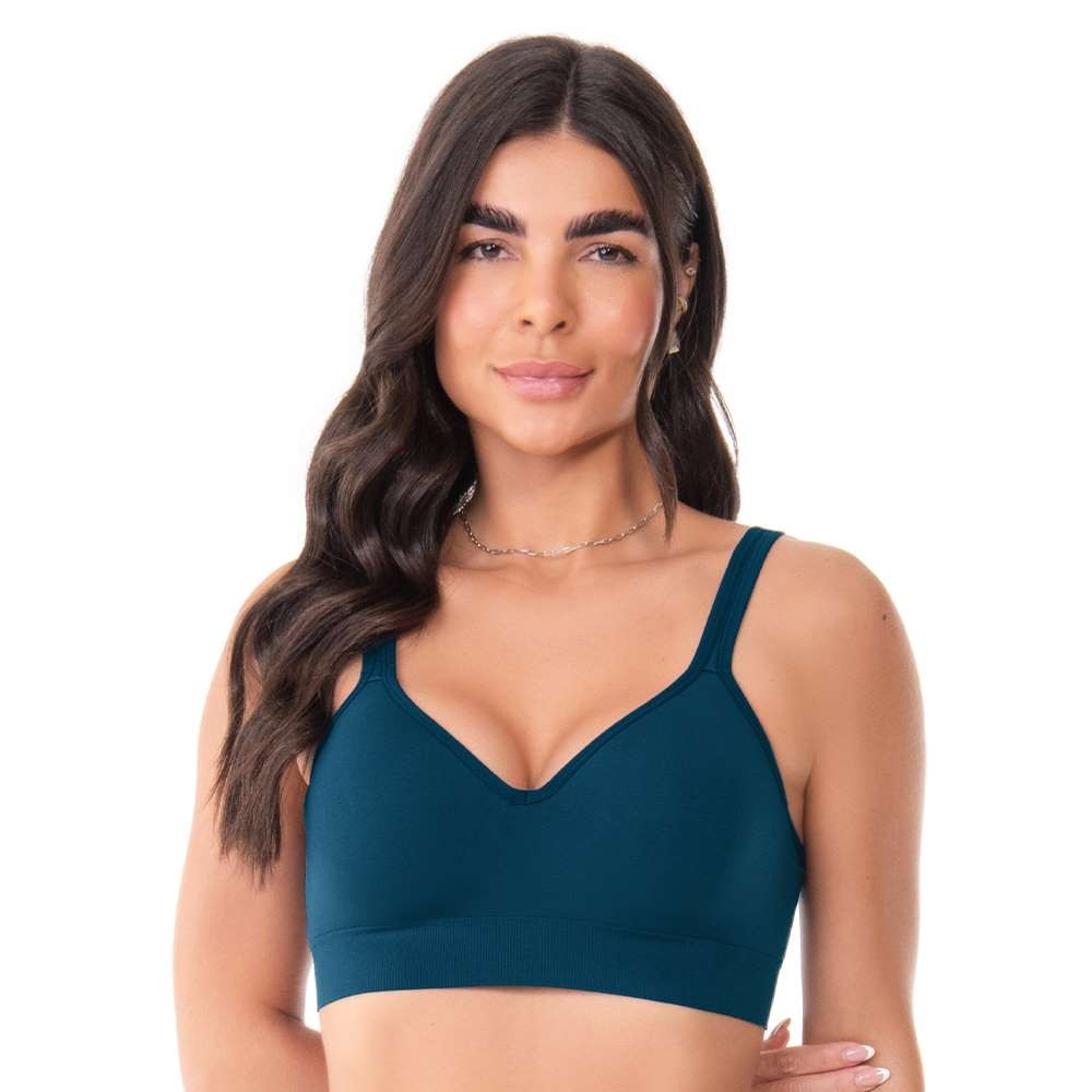 Sutiã Comfort Duplo Alças Largas Reguláveis com Bojo sem Costura Anoitecer Zee Rucci em Oferta na Shopee