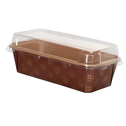 Forma Plumpy Borda Enrolada com Tampa 750g - Decorado Flor Dourada - 19,9x7,3x6,2cm - 5 unidades - Ecopack - Rizzo