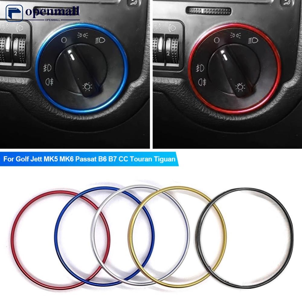 OMALL Interruptor Do Farol Carro Moldura Decorativa Anel De Acabamento Em Liga De Alumínio Adesivo Para Golf Jett MK5 MK em Oferta na Shopee