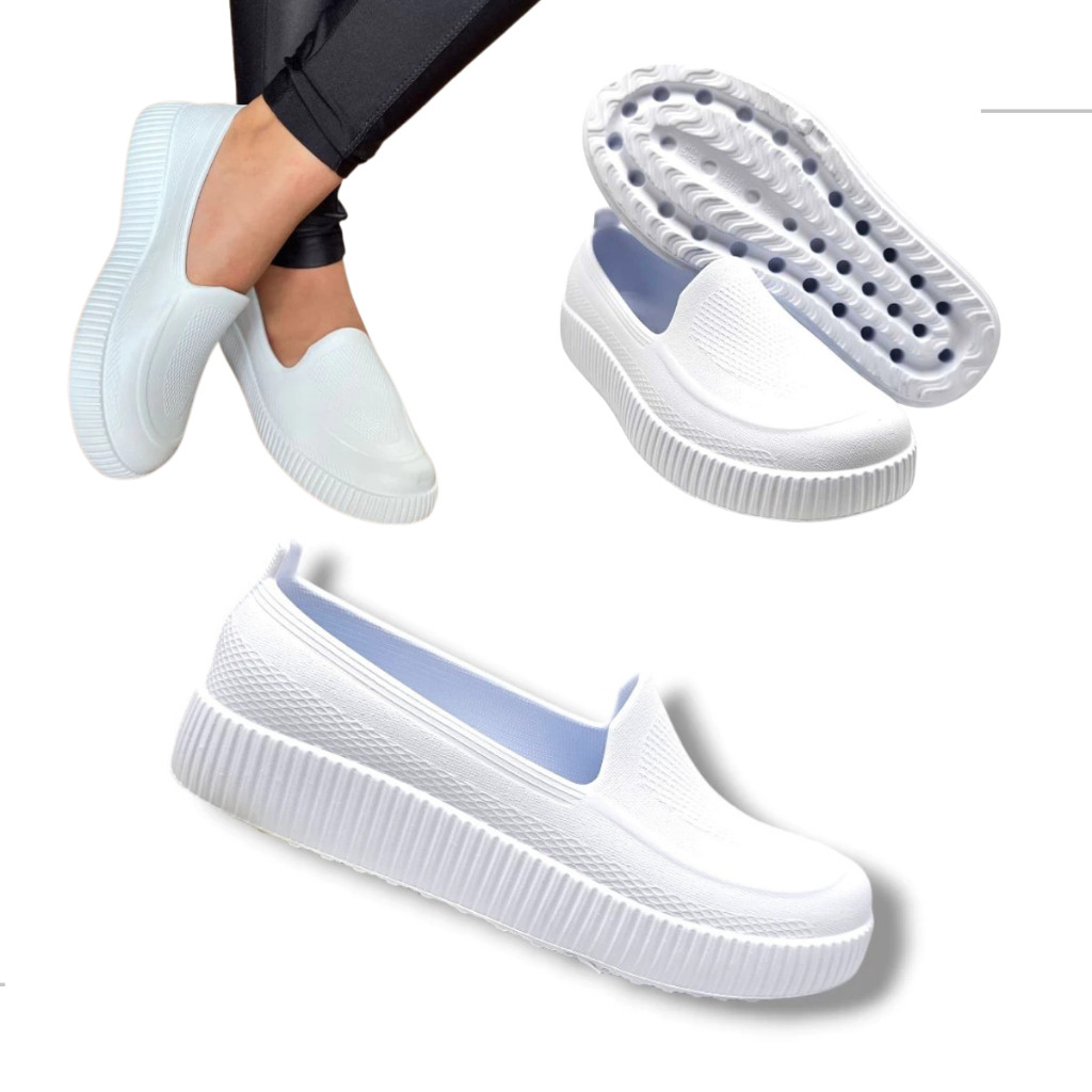 Mocassim Sapatilha Tenis Slip On Feminino Masculino Profissional Medicina Enfermagem Passeio Macio