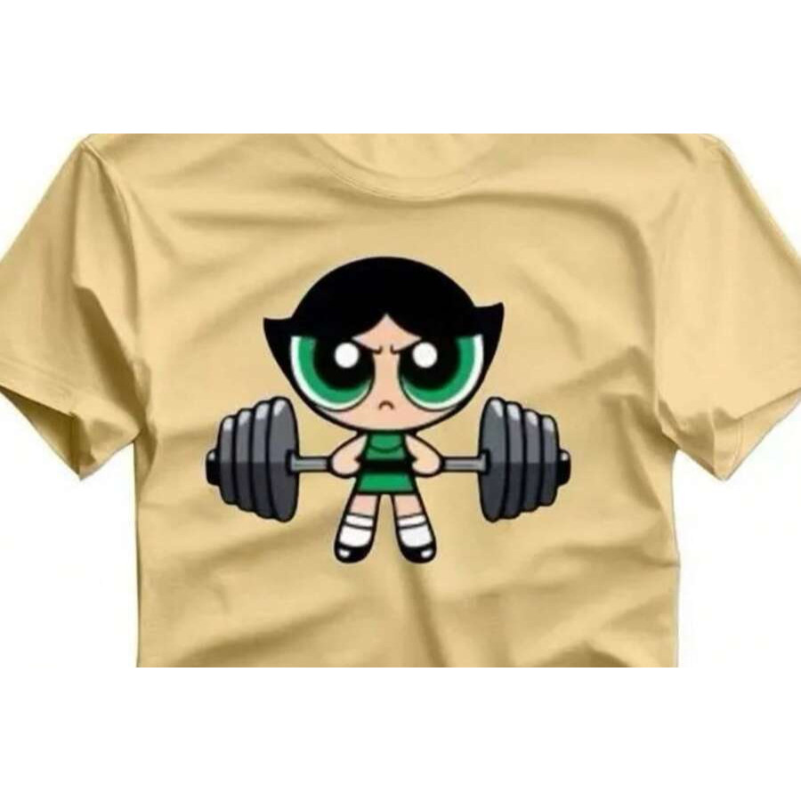 Camiseta 100% Algodão Premium Academia Do Fitness Docinho Meninas Super Poderosas Lançamento 2025