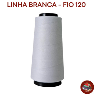 CONE LINHA FIO 120 1500 JARDAS BRANCA – PARA COSTURA MÁQUINA RETA em Oferta na Shopee