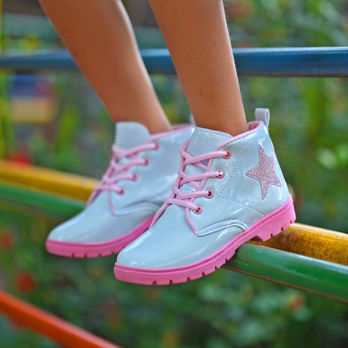 Tenis Infantil Botinha Coturno Ligth Star Escola Menina Full