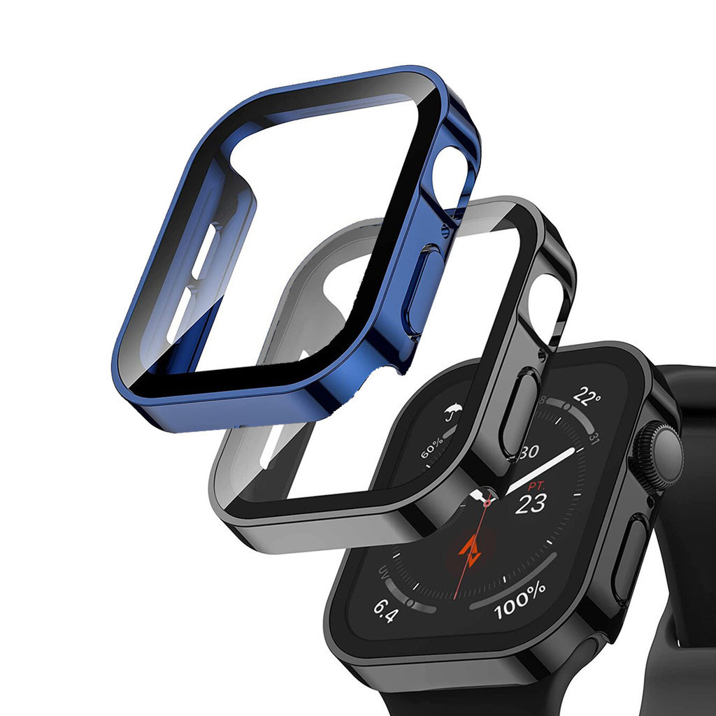 Capa Capinha Case Caixa De PC Filme Temperado Para Apple Watch 46 42 40 41 44 45 49mm Ultra 3 2 Série 11 10 9 8 7 6 5 4
