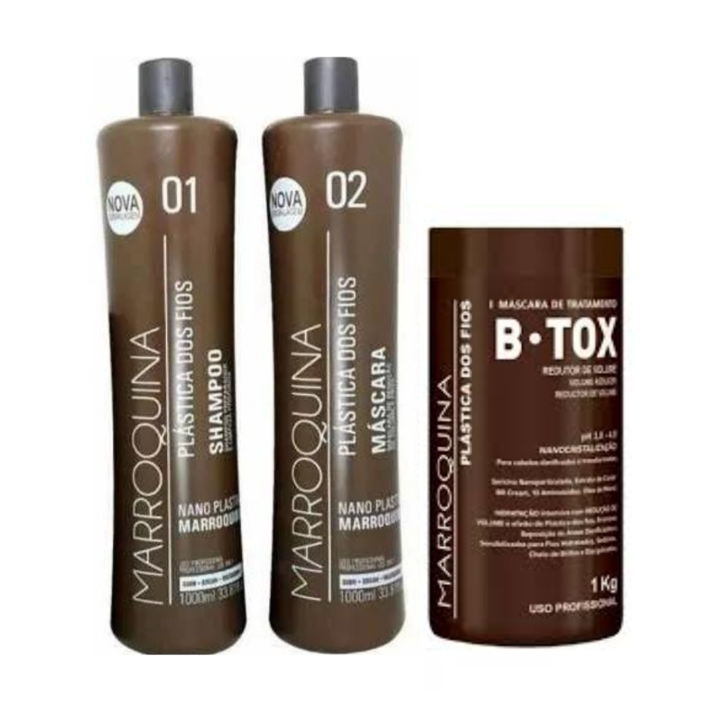 Redutor de Volume Marroquina 3x1l Alisa, Trata E Reconstrói em Oferta na Shopee