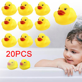 20 Peças Patos De Borracha Amarelos , Brinquedos Estridentes Patinhos Flutuantes Fofos Para Lembrancinhas De Festa De An