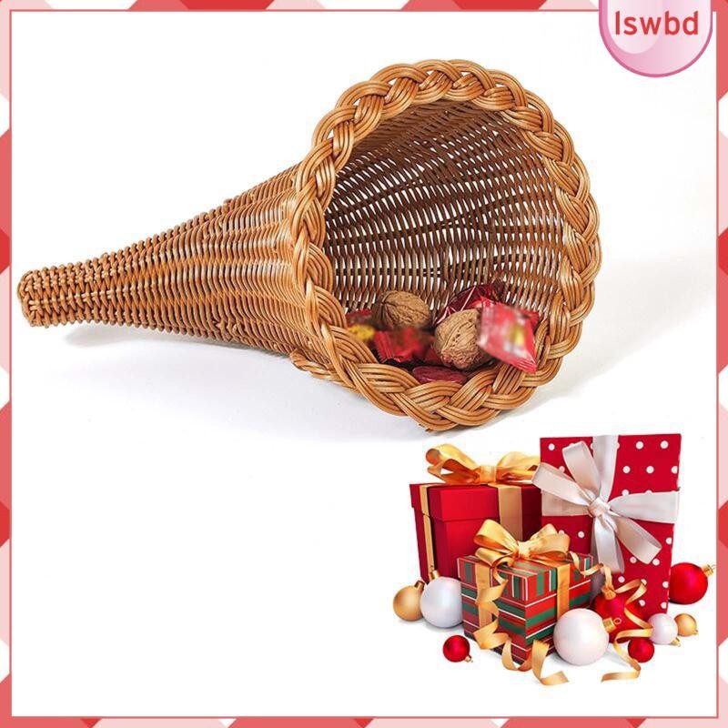 [Lswbd] Cesta De Cornucópia De Ação De Graças Pão Mesa Central Decoração De Para Doces Cozinha Desktop Legumes Lanches