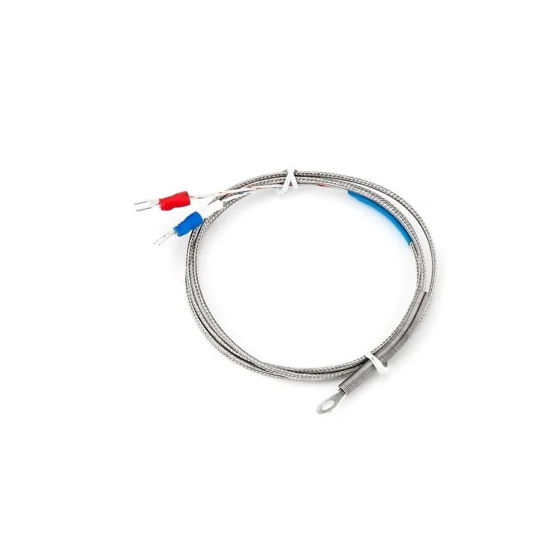 TERMOPAR TIPO K CABO 1 METRO DE 0 A 800 C° ENCAIXE TIPO OLHAL FURO 6 MM