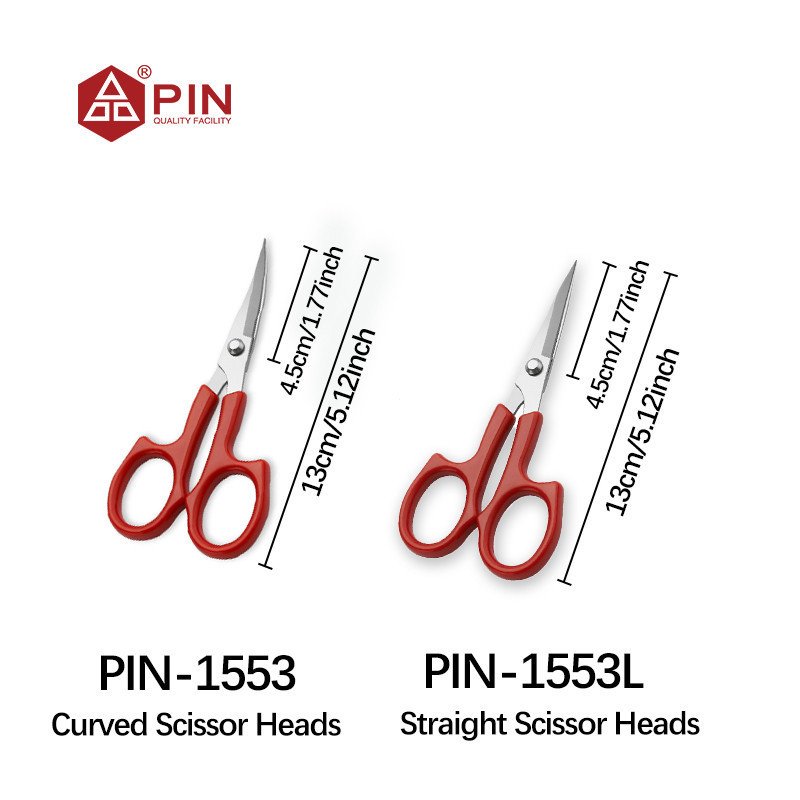 Detalhes do Tesoura de Bordado em Aço Inoxidável PIN [Cabeça Curva ou Reta] - Vermelha 13 cm/5,12 polegadas, Lâminas Afiadas para