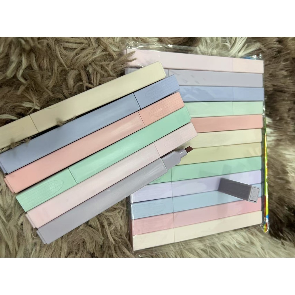 Kit 6 Cores MARCA TEXTO PASTEL Protetor Olhos Caneta Ilumina Quadrada em Oferta na Shopee