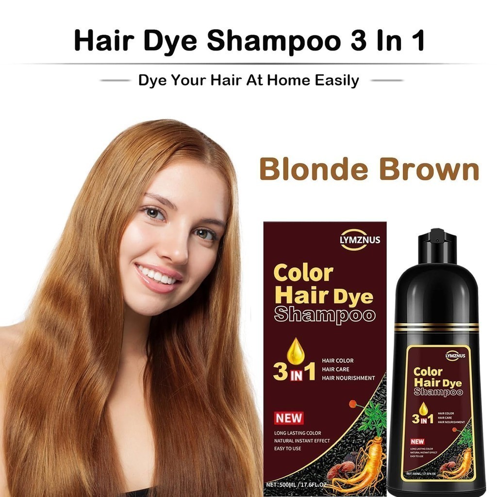 Shampoo Cor Cabelo Preto 3 Em 1 500ML Para Cabelo Tintura Para Cabelo Profissional Shampoo Tintura Para Cabelos Brancos