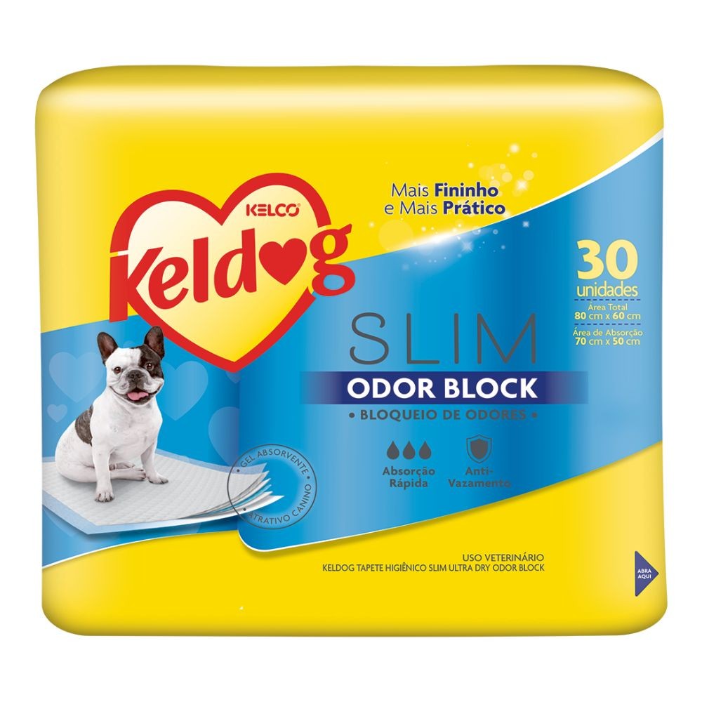 Tapete Higiênico Kelco Keldog Slim Odor Block 30 Unidades - Pets