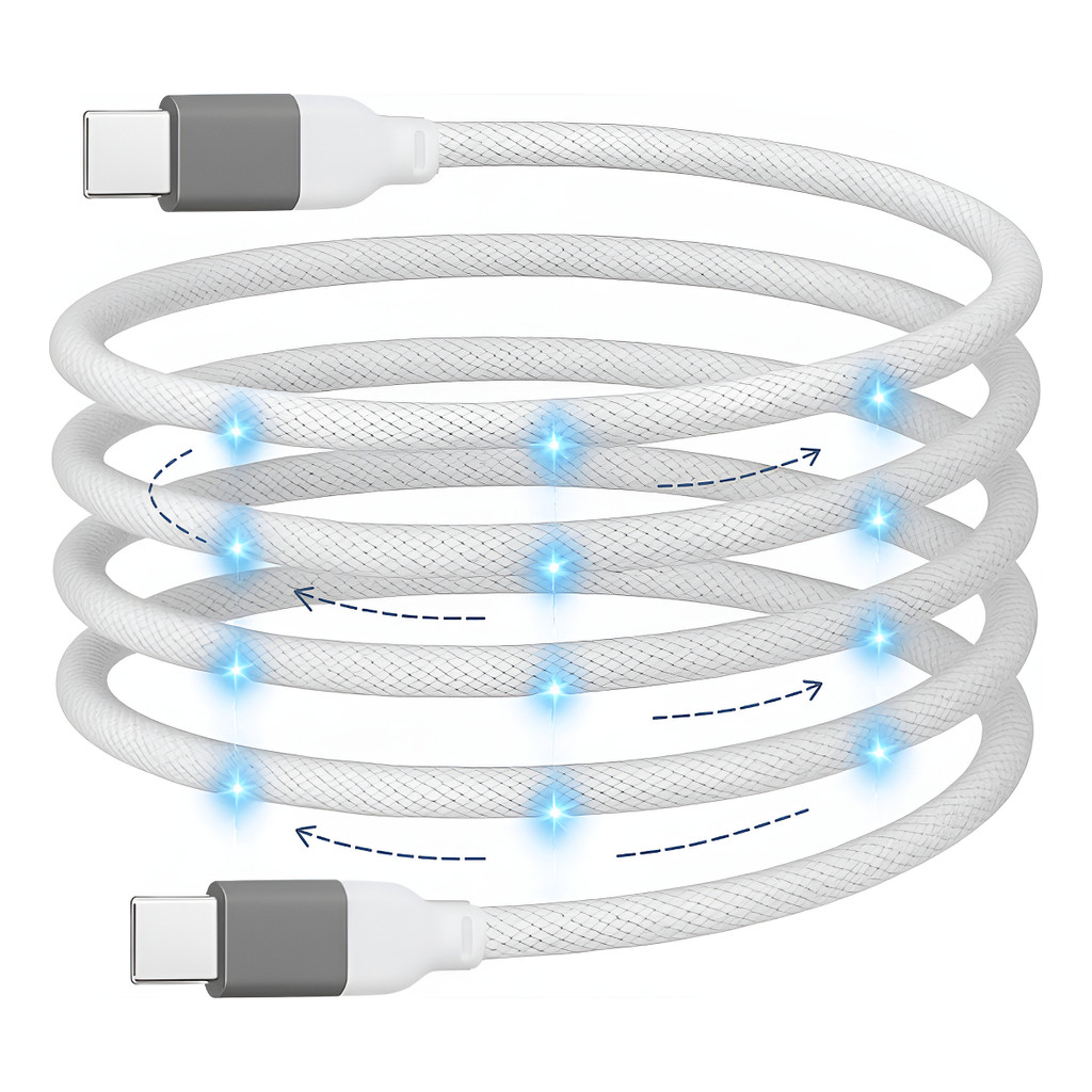 Cabo Magnético Usb-c Tipo C iPhone 100w Retrátil Reforçado