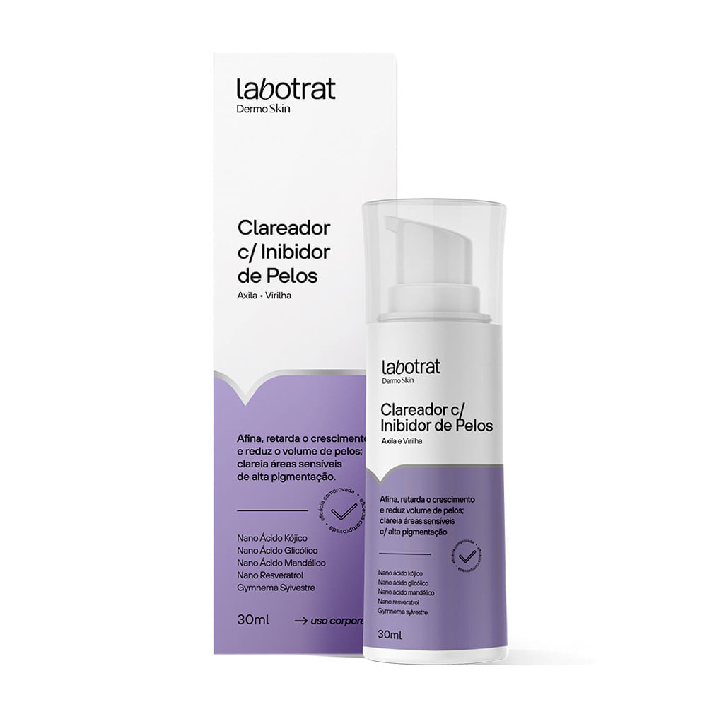 Clareador com Inibidor de Pelos Labotrat Dermo Skin Axila e Virilha 30ml - Beauty