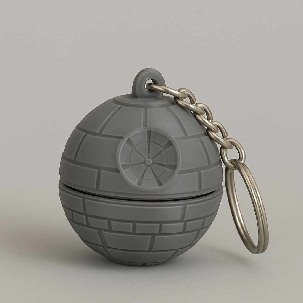 Chaveiro Estrela da Morte Fidget Star Wars Com Argola Sci-Fi Geek Giratório Guerra Nas Estrelas