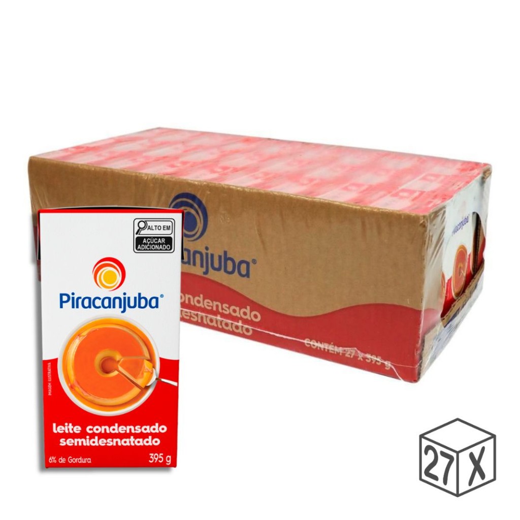 Leite Condensado Semidesnatado Piracanjuba 395g pack 27 unidades