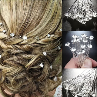 KIT 12/24 PCS  Grampos Ponto De Luz zirconia branco Cabelo Penteado noiva CAIXINHA em Oferta na Shopee