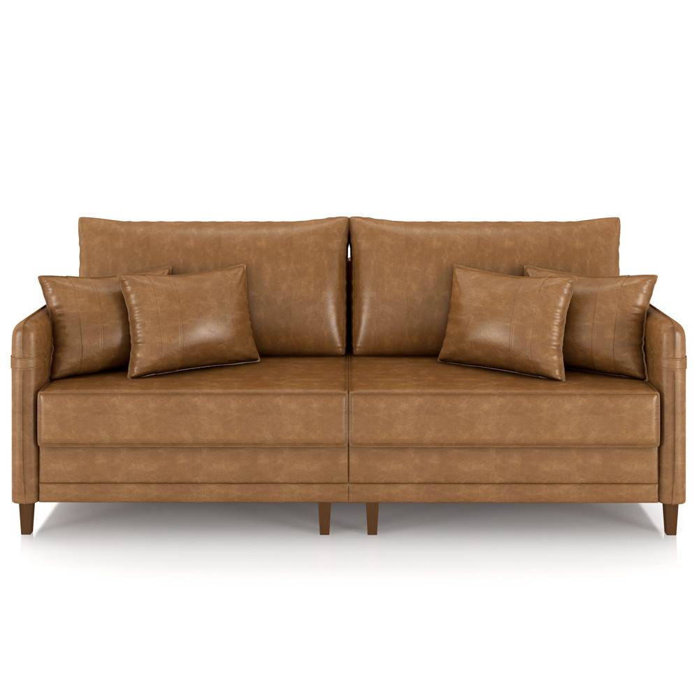 Sofá 3 Lugares Sala de Estar Living 192cm Asbury K01 Couríssimo Camel - Lyam Decor · foto 2