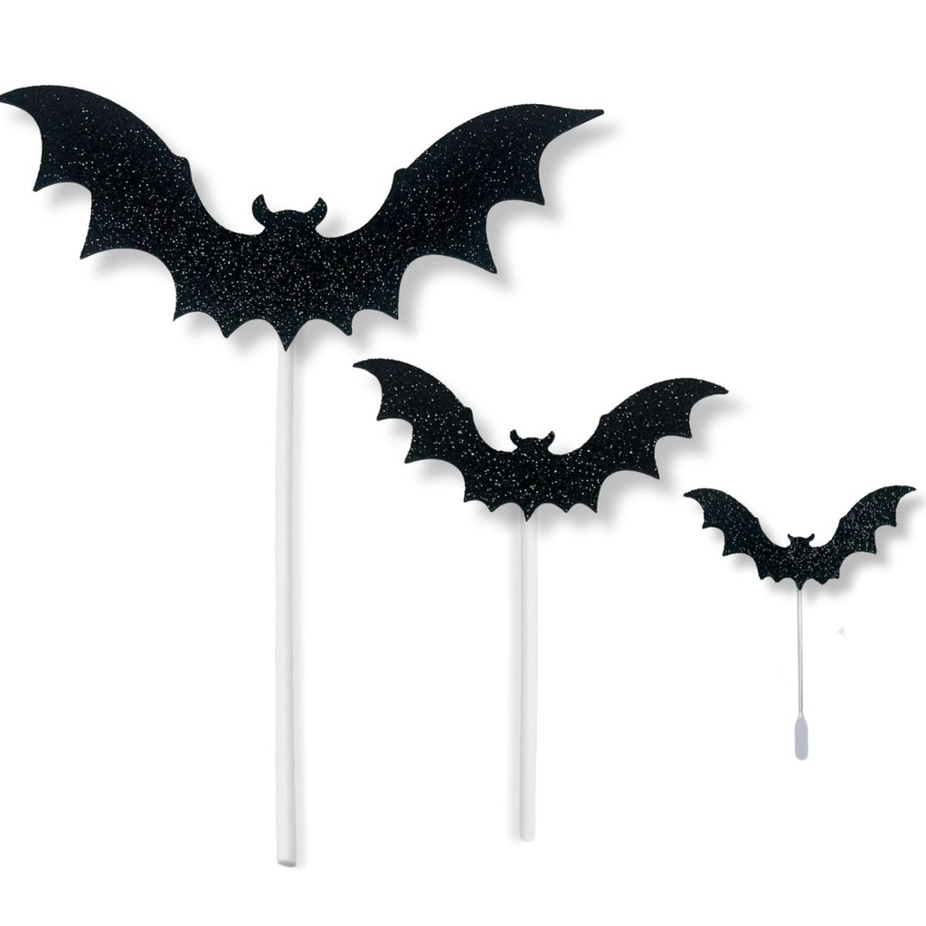 60 Toper Bolo Doces Morcego Festa Halloween Decoração Eva