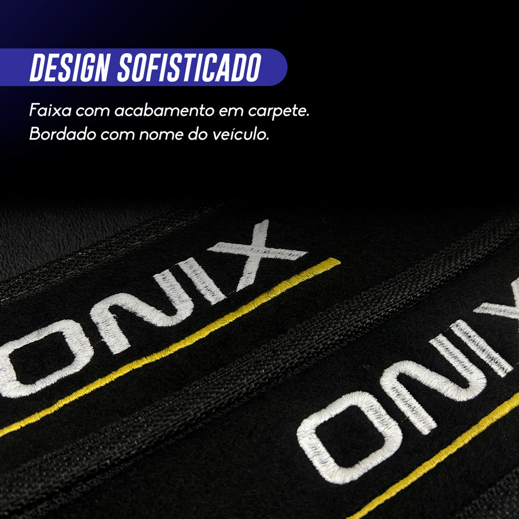 Jogo de Tapete Completo Personalizado Onix 2020 a 2025 Linha Premium Carpete Borracha — imagem 2 de 2
