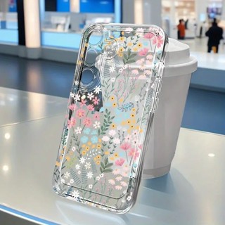 Capinha Capa transparente Anti-impacto flores Desenho para Samsung A55 A35 A03 A04 A05 A05S A10 S24 Plus S25 Ultra em Oferta na Shopee
